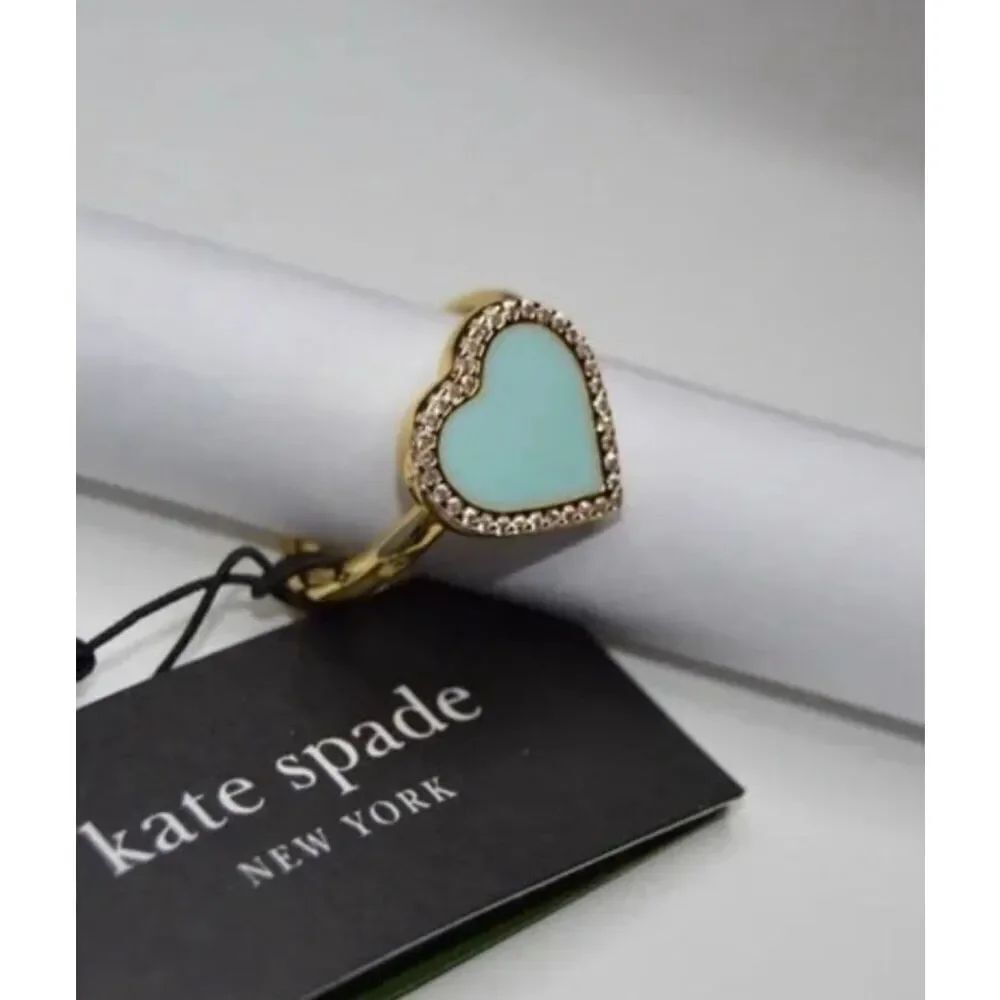 Kate Spade NEW size 7 Take Heart ring in Tiffany blue